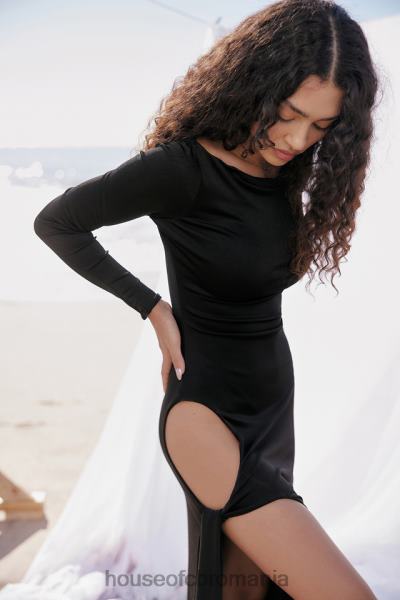 îmbrăcăminte House of CB rochie maxi cu decupaj negru marella X4F68281
