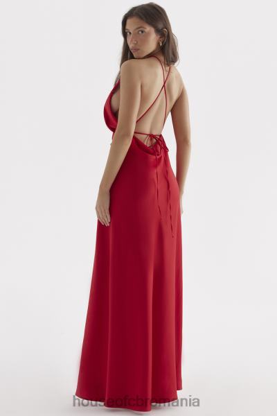 îmbrăcăminte House of CB rochie maxi cu fante cu trandafir rosu zanab X4F68290