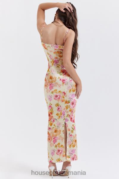 îmbrăcăminte House of CB rochie maxi cu flori josefina ivory X4F68245
