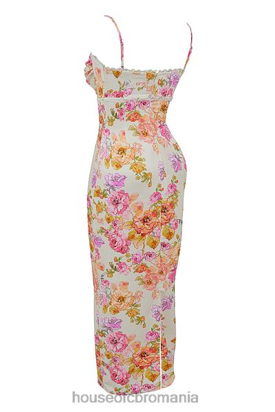 îmbrăcăminte House of CB rochie maxi cu flori josefina ivory X4F68245