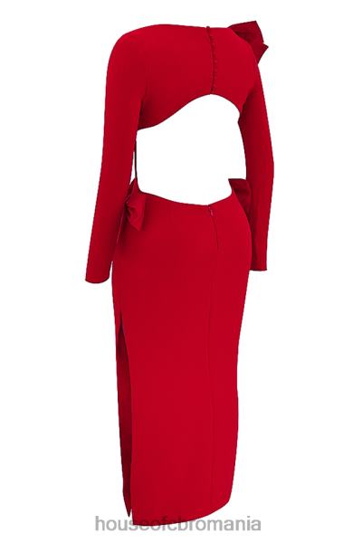 îmbrăcăminte House of CB rochie maxi cu fundita rosie lavele X4F68110