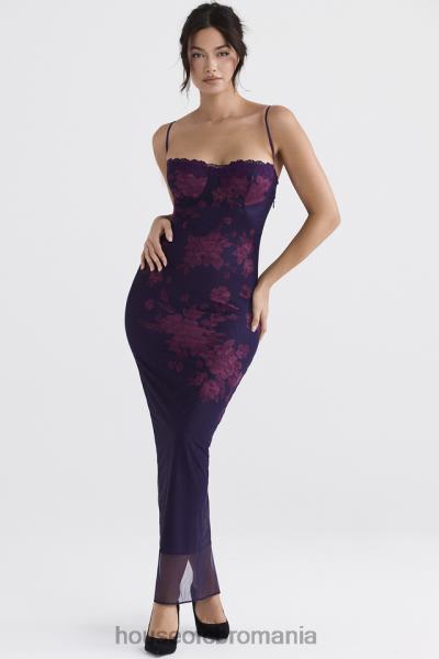 îmbrăcăminte House of CB rochie maxi cu imprimeu floral aiza grape X4F68329