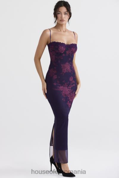 îmbrăcăminte House of CB rochie maxi cu imprimeu floral aiza grape X4F68329