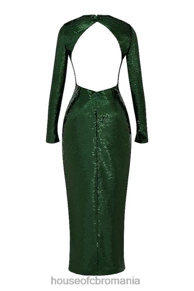 îmbrăcăminte House of CB rochie maxi cu paiete belle pin verde X4F68344