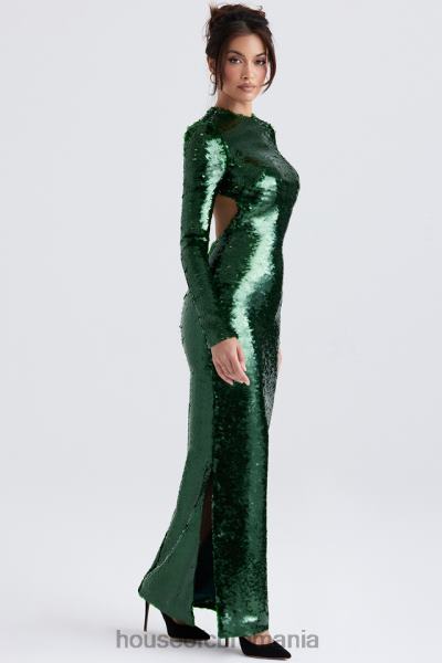îmbrăcăminte House of CB rochie maxi cu paiete belle pin verde X4F68344