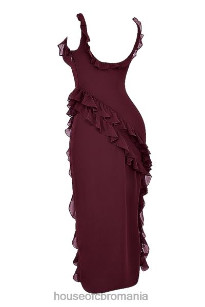 îmbrăcăminte House of CB rochie maxi cu volane ariela dud X4F68149