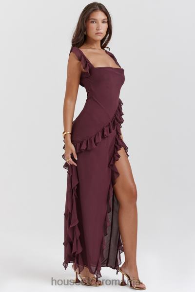 îmbrăcăminte House of CB rochie maxi cu volane ariela dud X4F68149