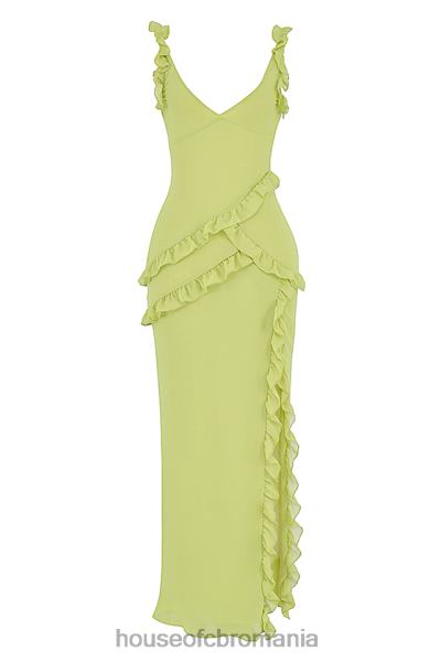 îmbrăcăminte House of CB rochie maxi cu volane pixie lime X4F68414