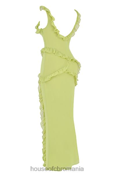 îmbrăcăminte House of CB rochie maxi cu volane pixie lime X4F68414