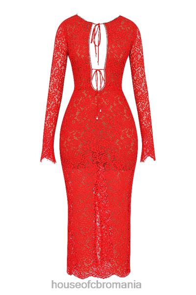 îmbrăcăminte House of CB rochie maxi din dantela rosie lisandra X4F68340