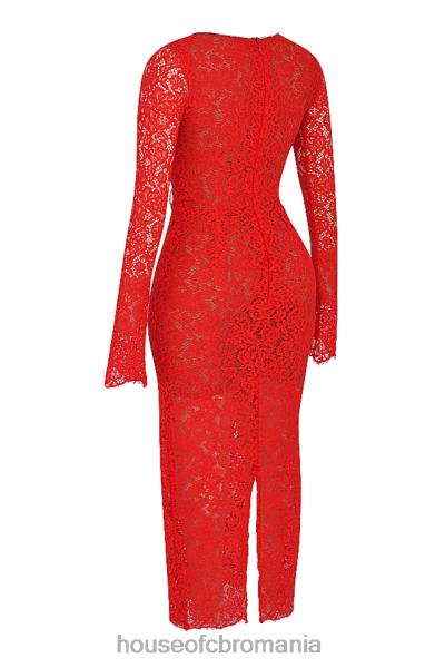 îmbrăcăminte House of CB rochie maxi din dantela rosie lisandra X4F68340
