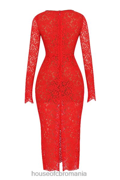 îmbrăcăminte House of CB rochie maxi din dantela rosie lisandra X4F68340
