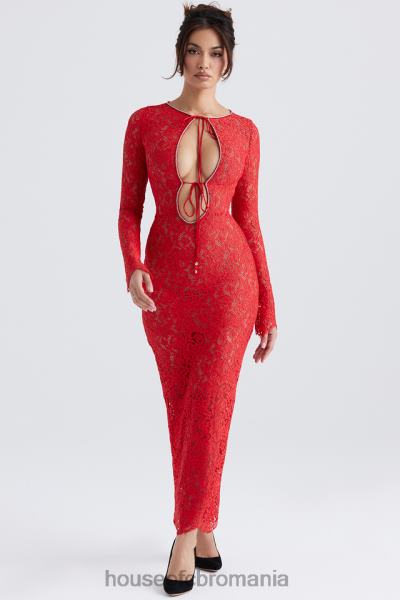 îmbrăcăminte House of CB rochie maxi din dantela rosie lisandra X4F68340