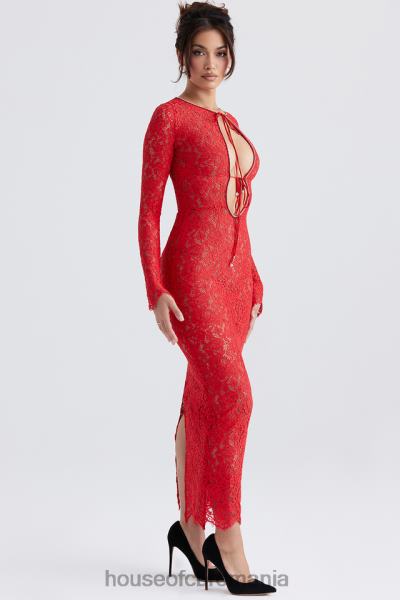 îmbrăcăminte House of CB rochie maxi din dantela rosie lisandra X4F68340