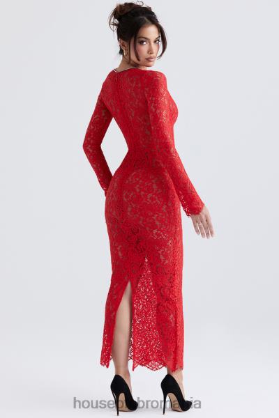 îmbrăcăminte House of CB rochie maxi din dantela rosie lisandra X4F68340