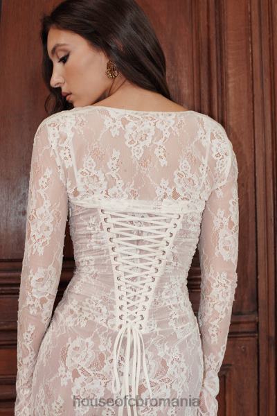 îmbrăcăminte House of CB rochie maxi din dantela vintage artemis crem X4F68133