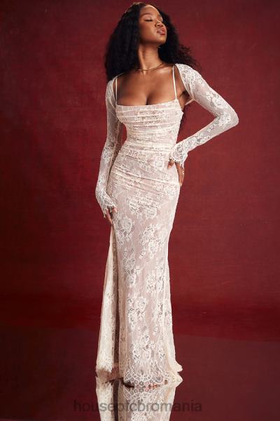 îmbrăcăminte House of CB rochie maxi din dantela vintage artemis crem X4F68133