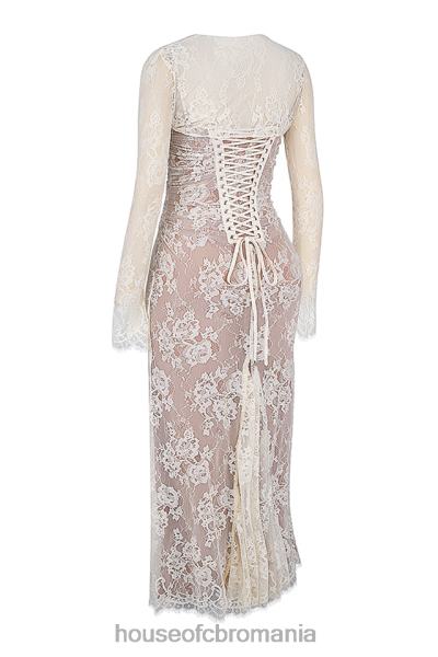 îmbrăcăminte House of CB rochie maxi din dantela vintage artemis crem X4F68133