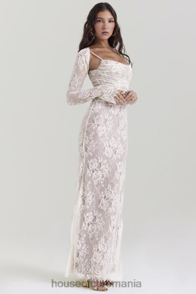 îmbrăcăminte House of CB rochie maxi din dantela vintage artemis crem X4F68133