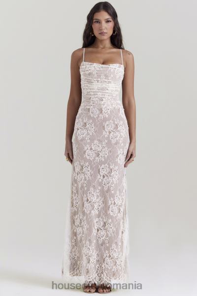 îmbrăcăminte House of CB rochie maxi din dantela vintage artemis crem X4F68133