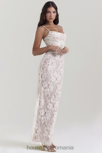 îmbrăcăminte House of CB rochie maxi din dantela vintage artemis crem X4F68133