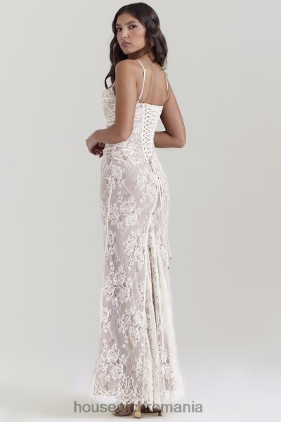 îmbrăcăminte House of CB rochie maxi din dantela vintage artemis crem X4F68133