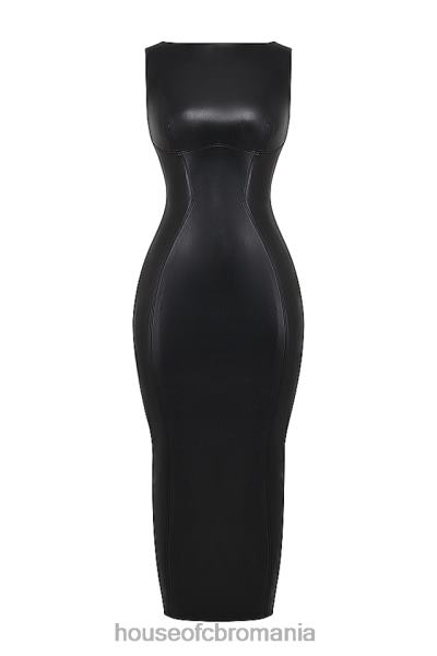 îmbrăcăminte House of CB rochie maxi din piele vegana neagra sahara X4F68166