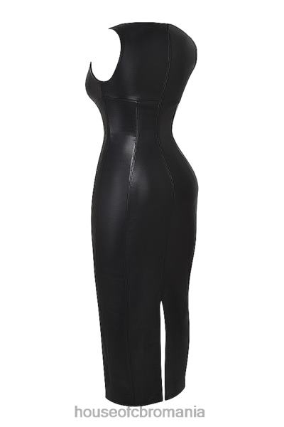 îmbrăcăminte House of CB rochie maxi din piele vegana neagra sahara X4F68166
