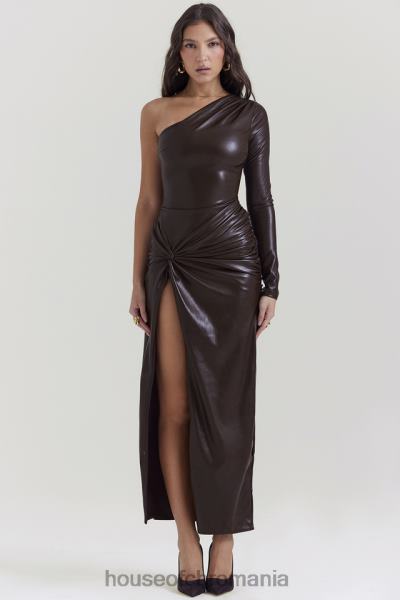 îmbrăcăminte House of CB rochie maxi din piele vegana octavia cacao X4F68130