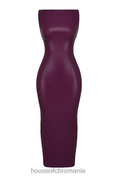 îmbrăcăminte House of CB rochie maxi din piele vegana sahara merlot X4F68280