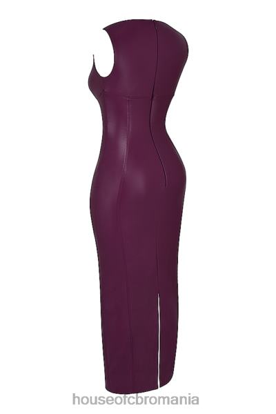 îmbrăcăminte House of CB rochie maxi din piele vegana sahara merlot X4F68280