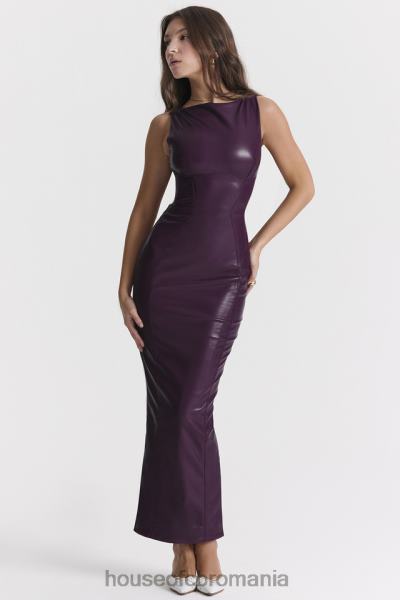 îmbrăcăminte House of CB rochie maxi din piele vegana sahara merlot X4F68280