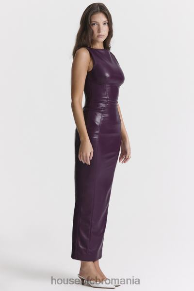 îmbrăcăminte House of CB rochie maxi din piele vegana sahara merlot X4F68280