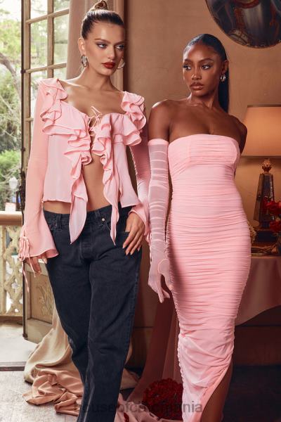 îmbrăcăminte House of CB rochie maxi din plasa roz sofia fairy X4F68497