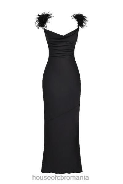 îmbrăcăminte House of CB rochie maxi din satin negru tabitha X4F68299