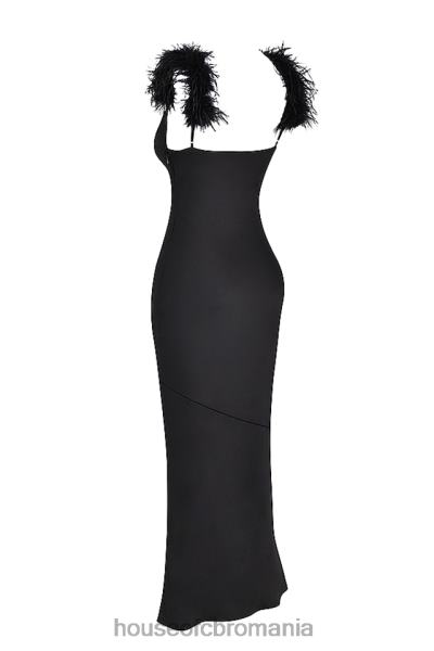 îmbrăcăminte House of CB rochie maxi din satin negru tabitha X4F68299