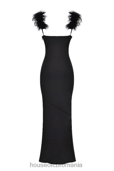 îmbrăcăminte House of CB rochie maxi din satin negru tabitha X4F68299