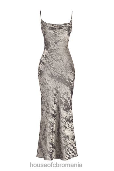 îmbrăcăminte House of CB rochie maxi din satin pewter gabrielle X4F68360
