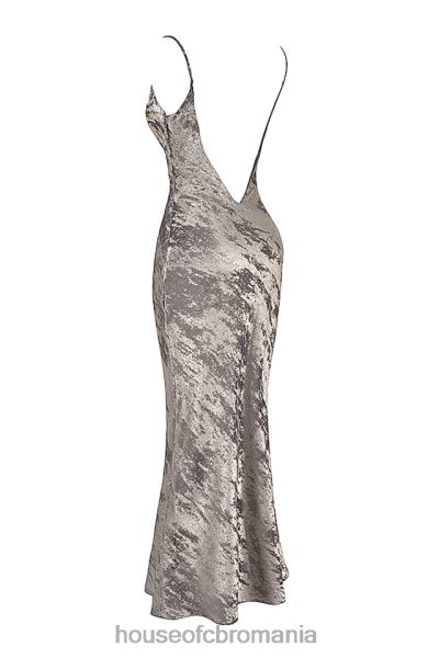 îmbrăcăminte House of CB rochie maxi din satin pewter gabrielle X4F68360