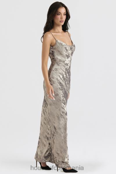 îmbrăcăminte House of CB rochie maxi din satin pewter gabrielle X4F68360