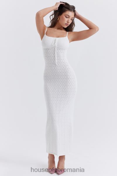 îmbrăcăminte House of CB rochie maxi din tricot alb myla X4F68262
