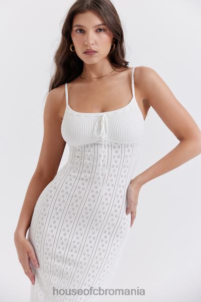 îmbrăcăminte House of CB rochie maxi din tricot alb myla X4F68262