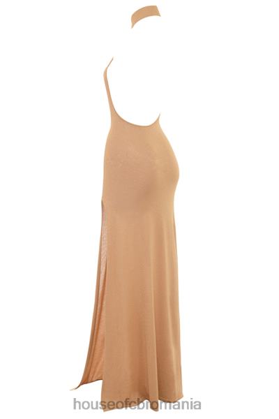 îmbrăcăminte House of CB rochie maxi din tricot auriu selia X4F68113