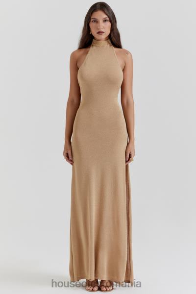 îmbrăcăminte House of CB rochie maxi din tricot auriu selia X4F68113