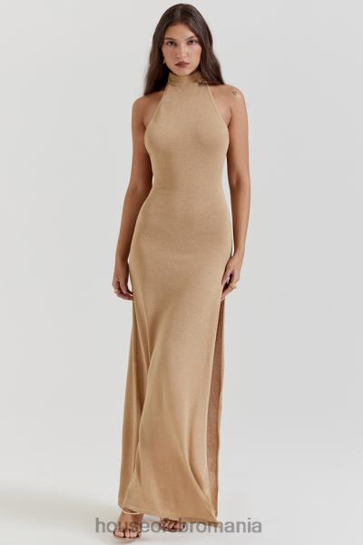 îmbrăcăminte House of CB rochie maxi din tricot auriu selia X4F68113
