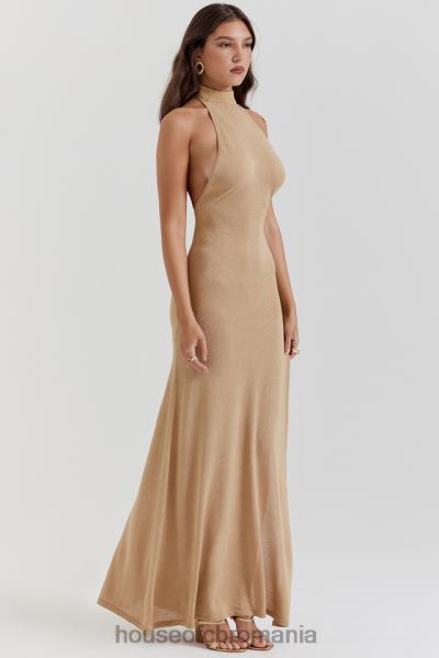 îmbrăcăminte House of CB rochie maxi din tricot auriu selia X4F68113