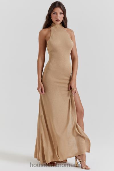 îmbrăcăminte House of CB rochie maxi din tricot auriu selia X4F68113
