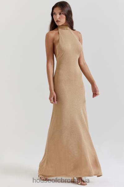 îmbrăcăminte House of CB rochie maxi din tricot auriu selia X4F68113