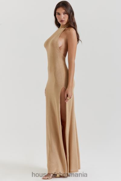 îmbrăcăminte House of CB rochie maxi din tricot auriu selia X4F68113