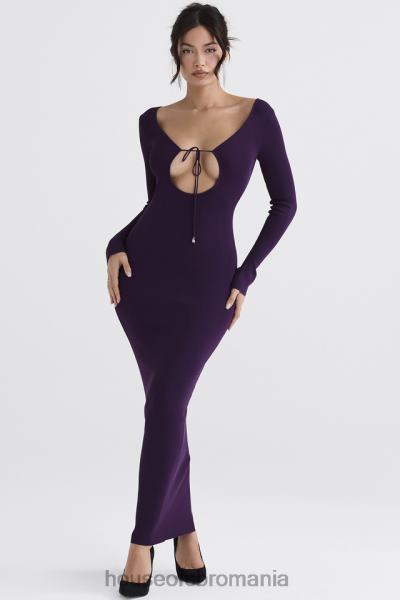 îmbrăcăminte House of CB rochie maxi din tricot cu nervuri keana grape X4F68318